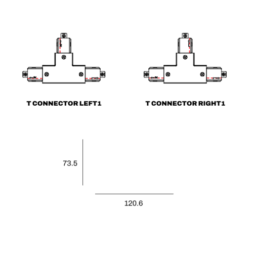 183573 1-FASE MINI T-STUK RECHTS WIT