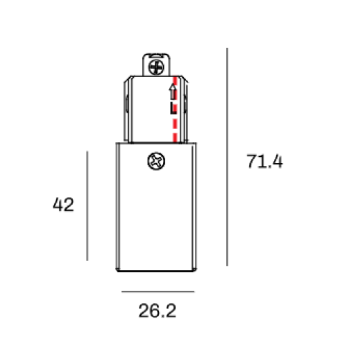 183556 1-FASE MINI AANSLUITSTUK ZWART LINKS