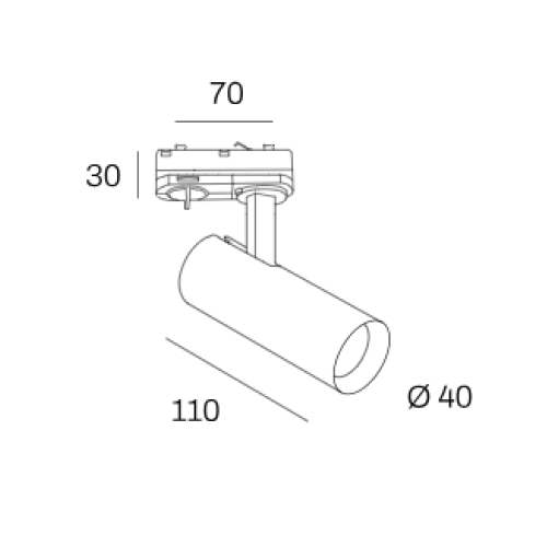 183621 1-FASE MINI SPOT ELEGANTE 400LM 2700K 40° WIT