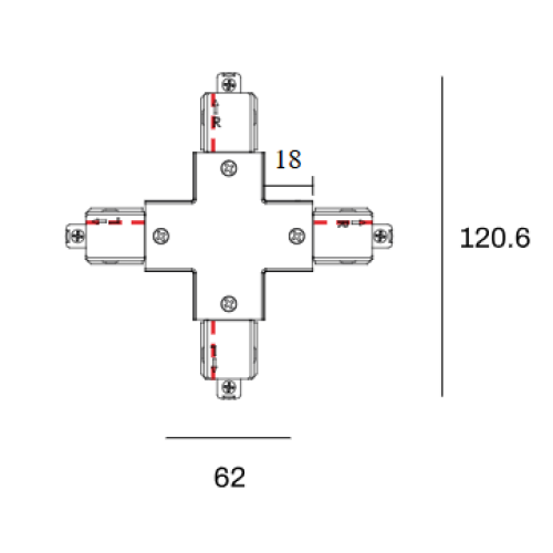 183575 1-FASE MINI KRUISSTUK WIT