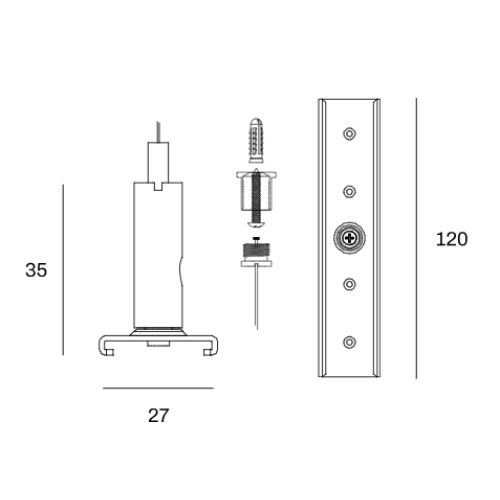 183577 1-FASE MINI PENDELSET 3MTR WIT
