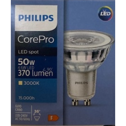 1309 LED SPOT GU10  PHILIPS 4,6W 3000K 36°