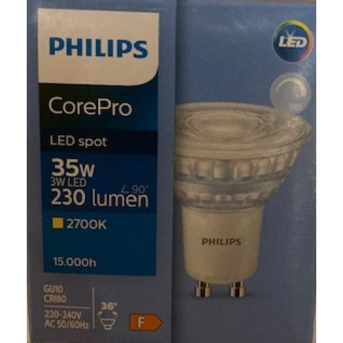1318 MASTER LED SPOT D 3W GU10 2700K 36D DIM PHILPS