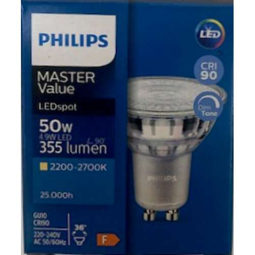 1325 MASTER LED SPOT 4,9W GU10 2200-2700K
