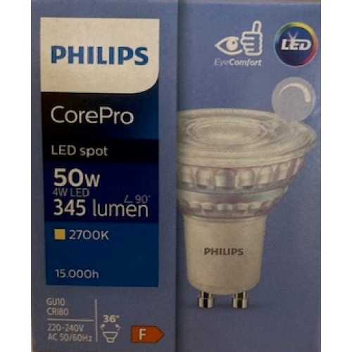 1342 LED SPOT GU10  PHILIPS 4W 2700K 36°