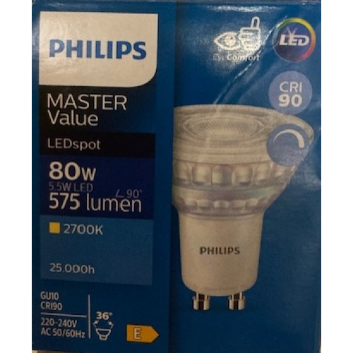 1343 LED SPOT GU10  PHILIPS 6,2W 2700K 36°