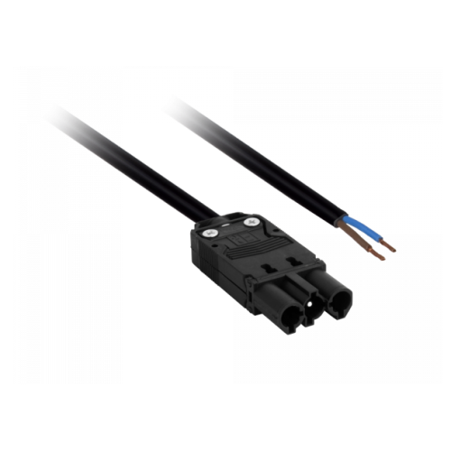 300835 AANSLUITSNOER 2X1 0,5M MALE ZWART WIELAND