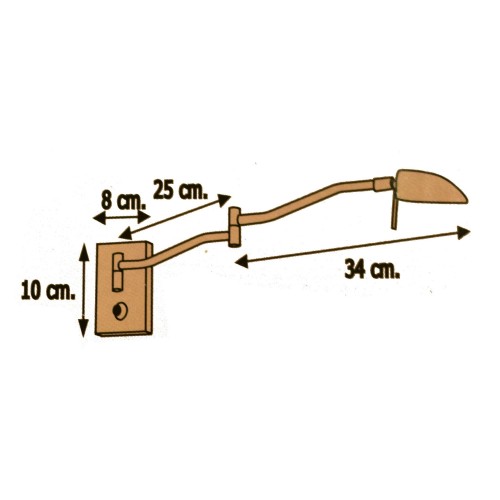 WANDLAMP WALL 714/1 BRONS G-9