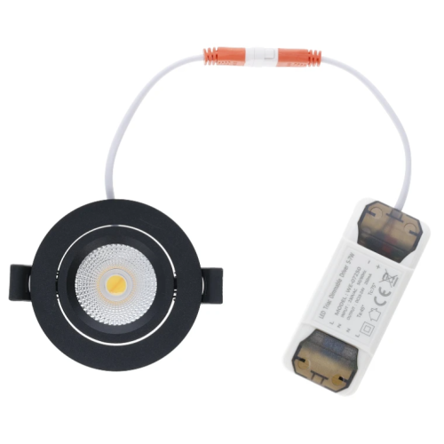 300330 INBOUW SPOT SLIM-FIT 5W 3000K ZWART DIMBAAR