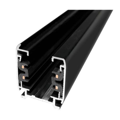 184205 RAIL VIERKANT 3-F NIEUW 2 METER ZWART