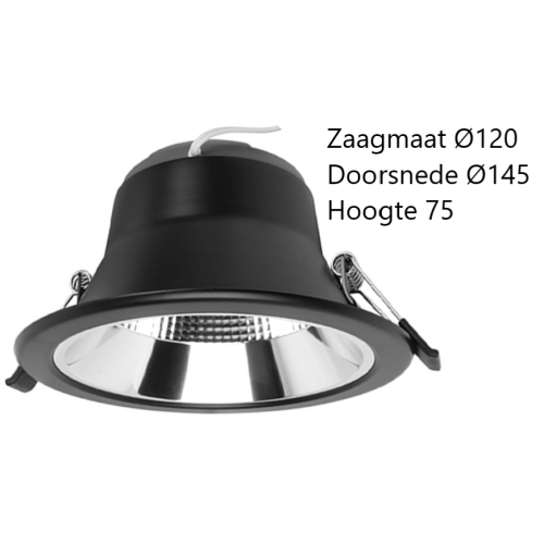 390006 LED DOWNLIGHT REFLECTOR COLOR 145MM ZWART
