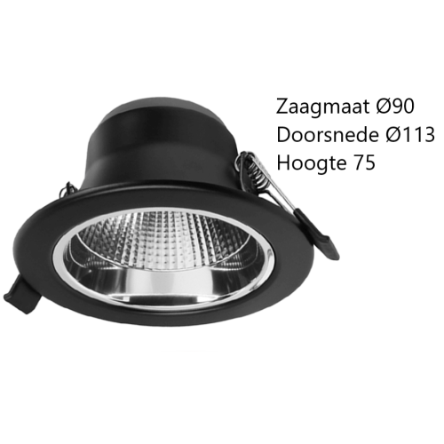 390008 LED DOWNLIGHT REFLECTOR COLOR 113MM ZWART