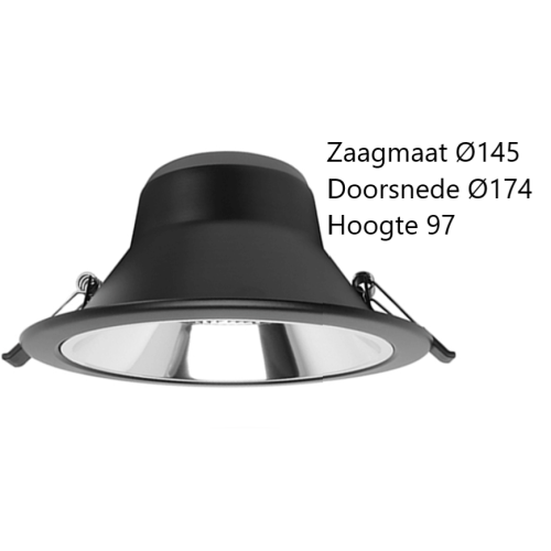 390009 LED DOWNLIGHT REFLECTOR COLOR 174MM ZWART