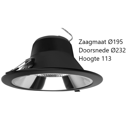 390010 LED DOWNLIGHT REFLECTOR COLOR 232MM ZWART