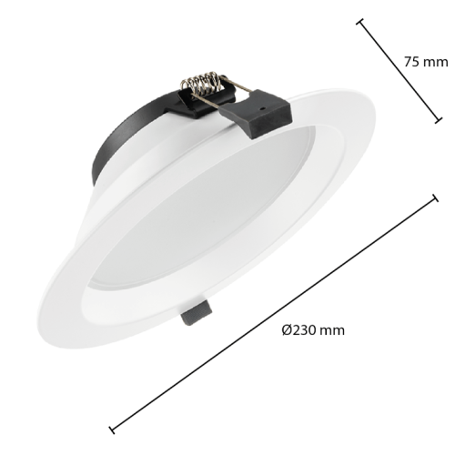 400074 LED DOWNLIGHTER TRI-COLOR WIT 230MM