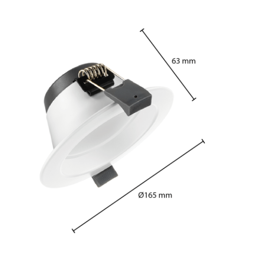 400077 LED DOWNLIGHTER TRI-COLOR WIT 165MM