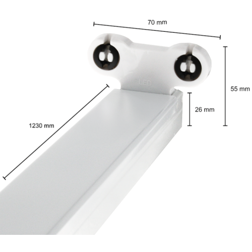 400128 MONTAGEBALK 2X1200mm VOOR LED BUIS