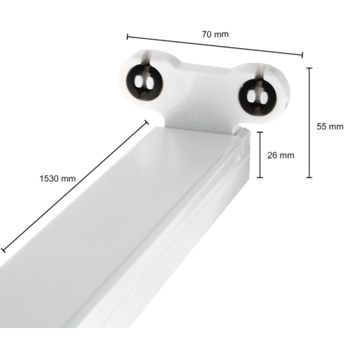 400130 MONTAGEBALK 2X1500mm VOOR LED BUIS