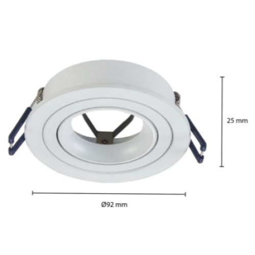 100100 INBOUWSPOT METIS ROND KANT.50MM WIT