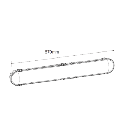 670066 WATERDICHT KAP ARM. 600MM IP66 4/5/6500K