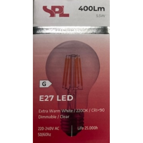 1117 LED FILAMENT 5,5W 2200K 400Lm CLEAR DIM