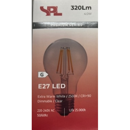 1229 LED FILA E27 GLS 60X105 320LM 4W 925 HELDER DIM