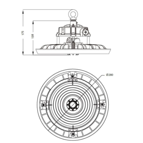 116148 HIGHBAY 100-120-150W CCT 75°-95°-105° 150LM/W