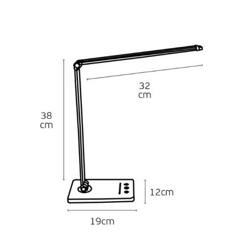205006 BURO LAMP  NIA LED 7W 450LM CCT ZWART