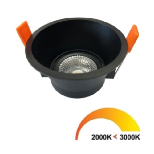 300264 INBOUWSPOT LOUVRE ROND 7W ZWART DTW