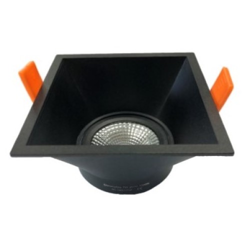300288 INBOUW SPOT LOUVRE VIERKANT 7W  TRIAC DIMBAAR ZWART