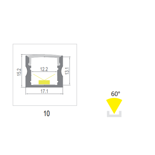 604090 PROFIEL MODEL 10 ZWART 2,5MTR ZWART COVER