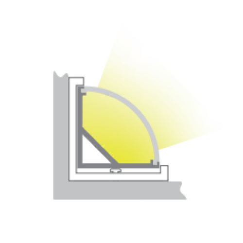 604126 HOEKPROFIEL MODEL2-45gr ALU 2,5MTR COV.OPAAL