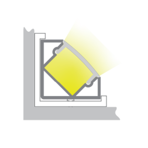 604116 HOEK PROFIEL MODEL 3 2,5MTR 18x18MM INCL HELDER