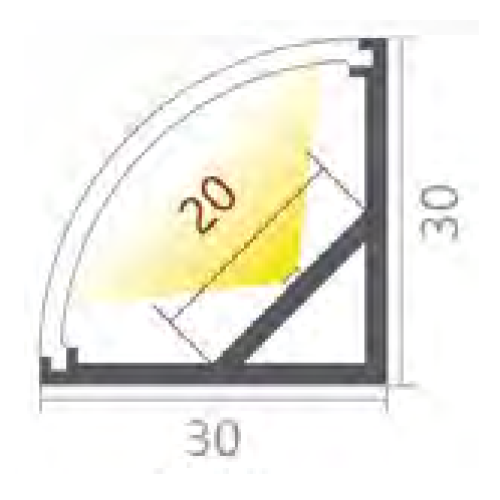 590165 HOEK PROFIEL MODEL 5 2MTR 30X30MM INCL OPAAL