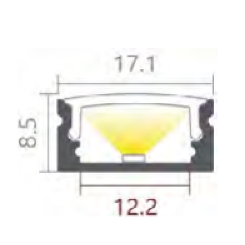 590149 PROFIEL MODEL 8 ZWART 8MM 2,5MTR COVER ZWART