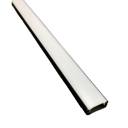 590150 PROFIEL MODEL 8 ZWART 8MM 2,5MTR COVER OPAAL