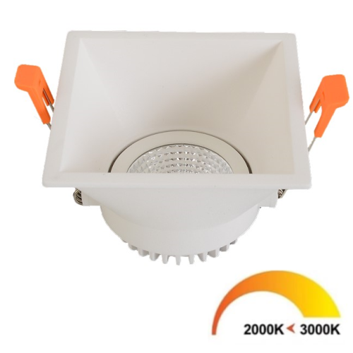 300289 INBOUW SPOT LOUVRE VIERKANT 7W  TRIAC DIMBAAR WIT DTW