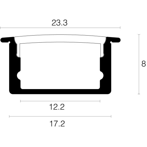ALUMINIUM 8MM INBOUW LED PROFIEL